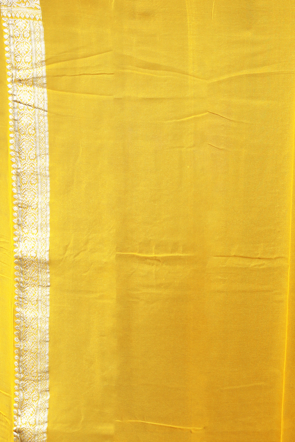 Yellow Chiffon Banarasi Saree with Blouse Piece