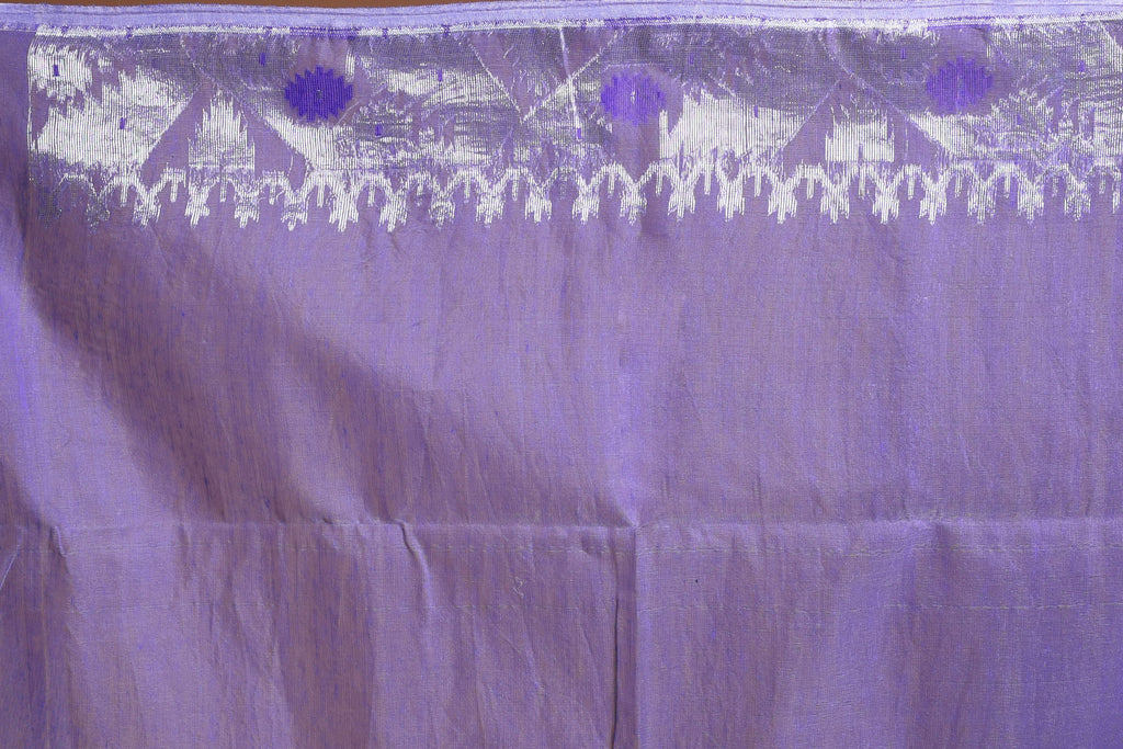 Lavendar Bengal Jamdani Saree with Blouse Piece