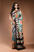 Black Pure Bishnupur Silk Saree with Blouse Piece