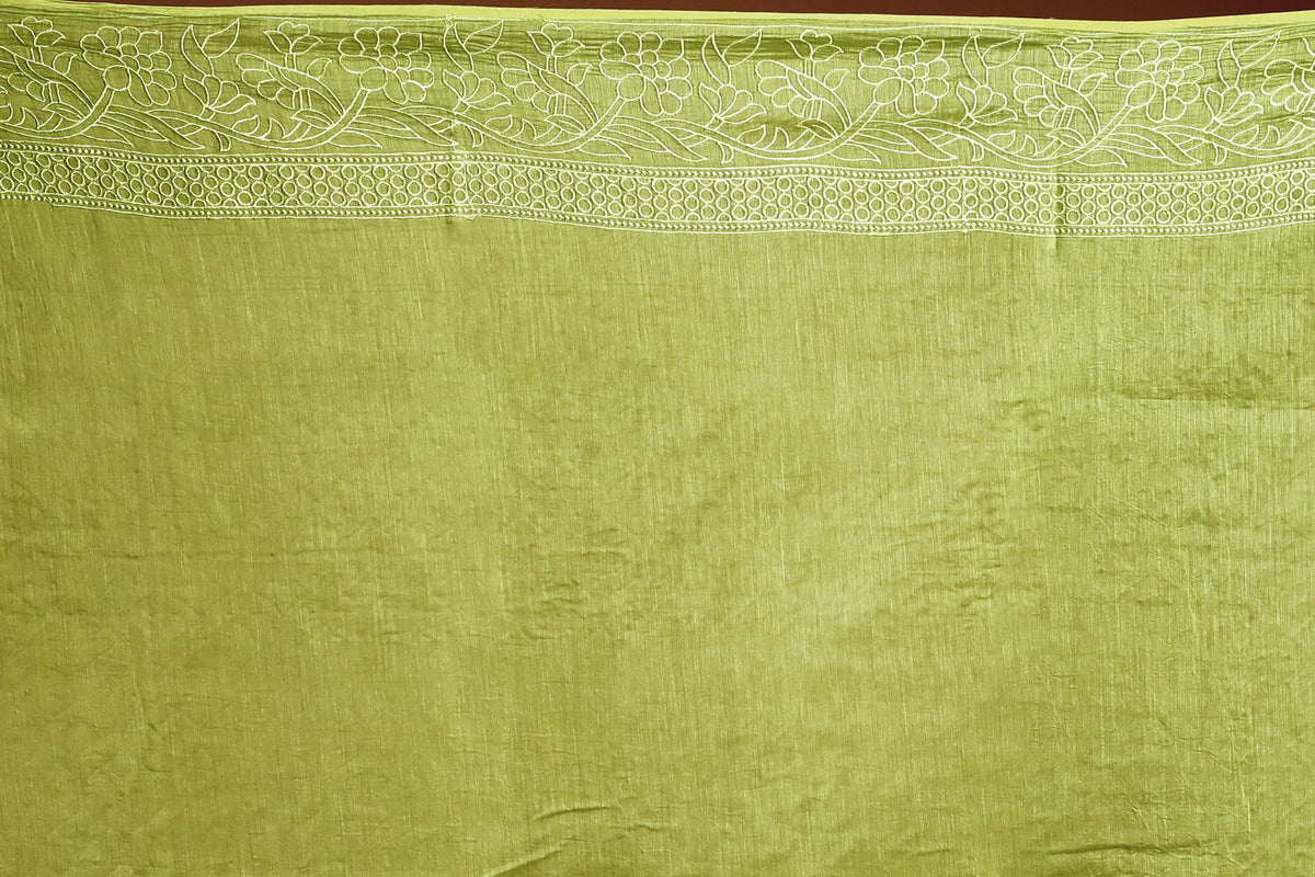 Cotton chikankari Saree with Blouse Piece