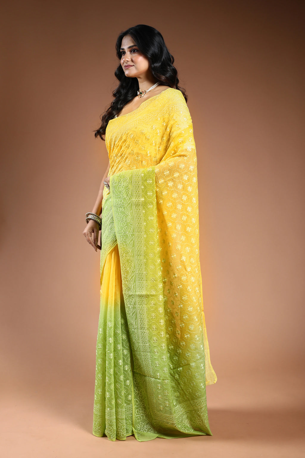 Cotton chikankari Saree with Blouse Piece