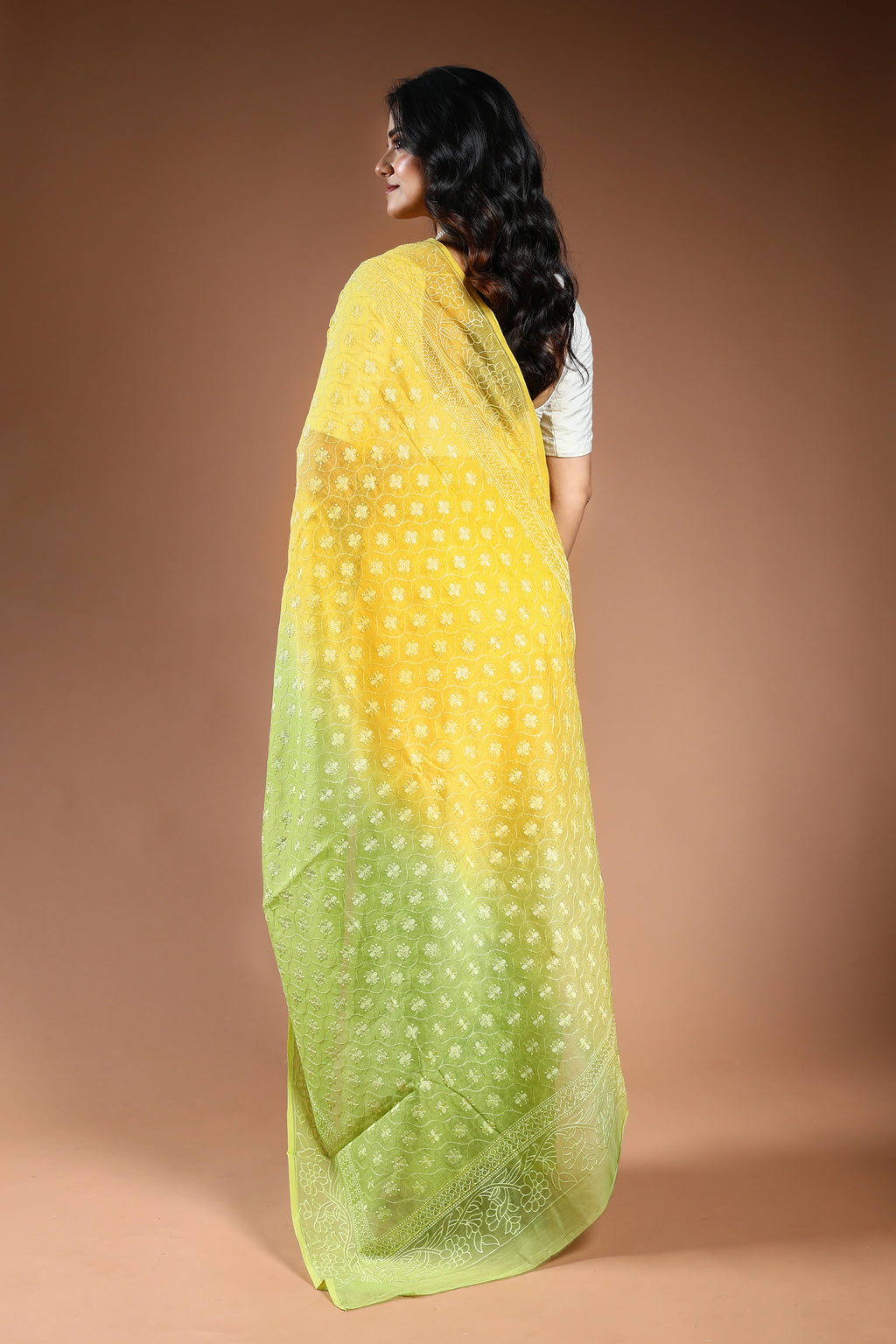 Cotton chikankari Saree with Blouse Piece