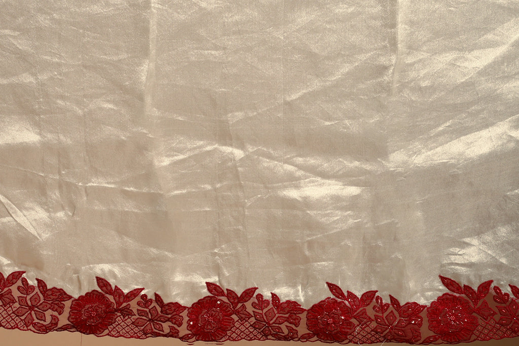 Offwhite Pure organza Saree with Blouse Piece