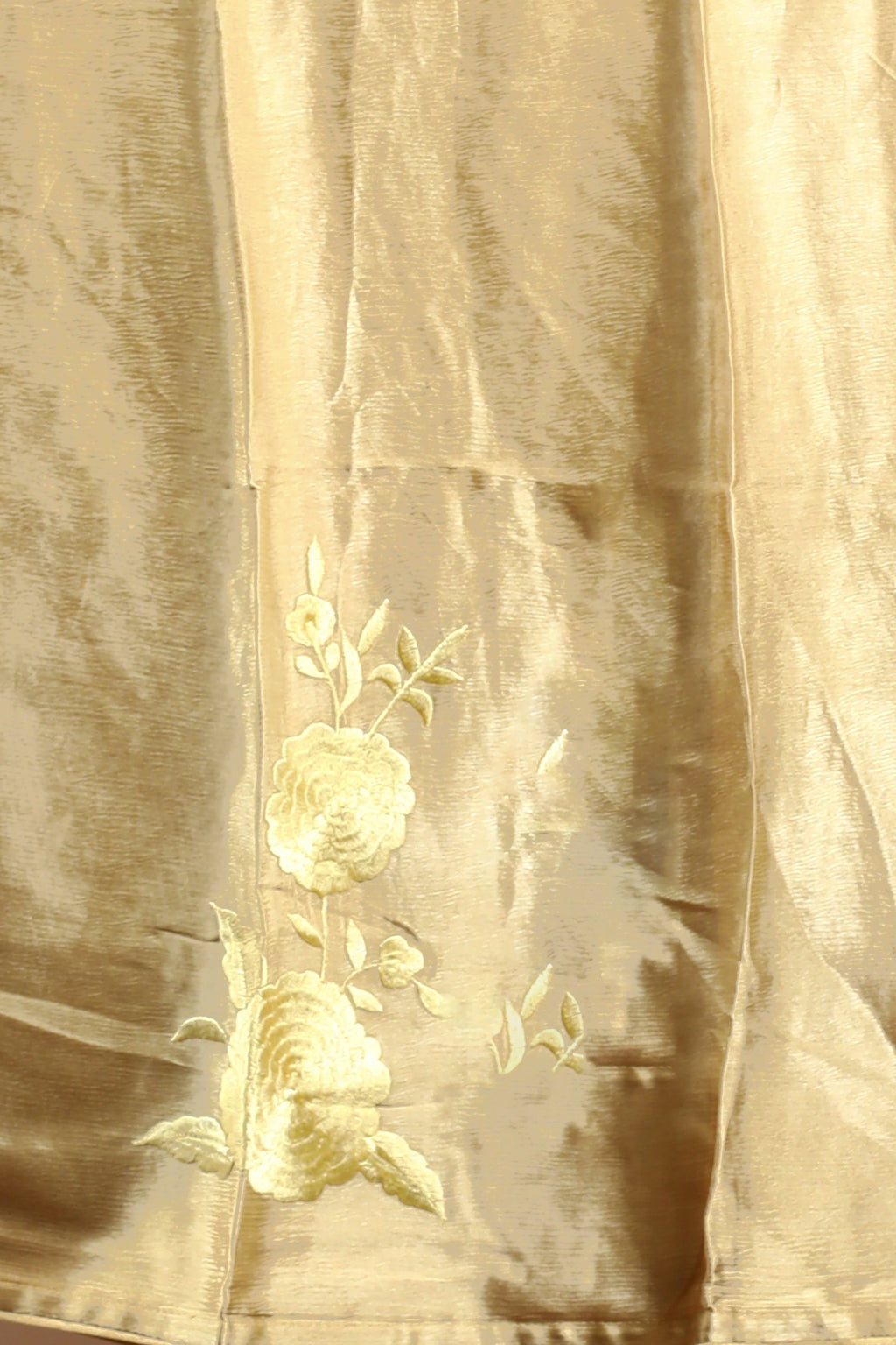 Chocolate Crepe Satin Saree with Blouse Piece