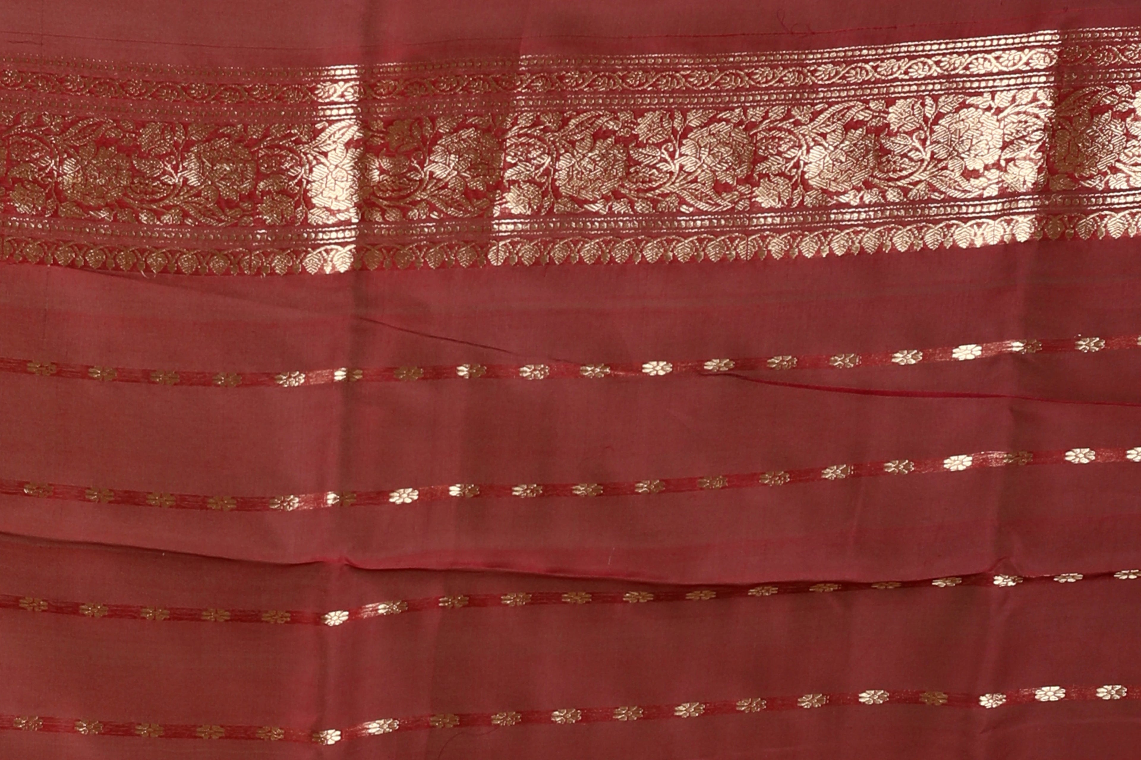 Pure 4D Dye Kora Banarasi Saree With Blouse Piece