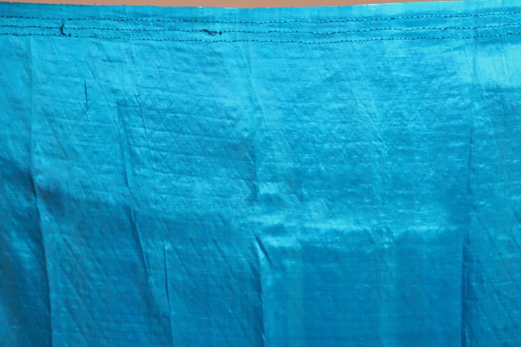 White Murshidabad Silk Katha work Saree with Blouse Piece