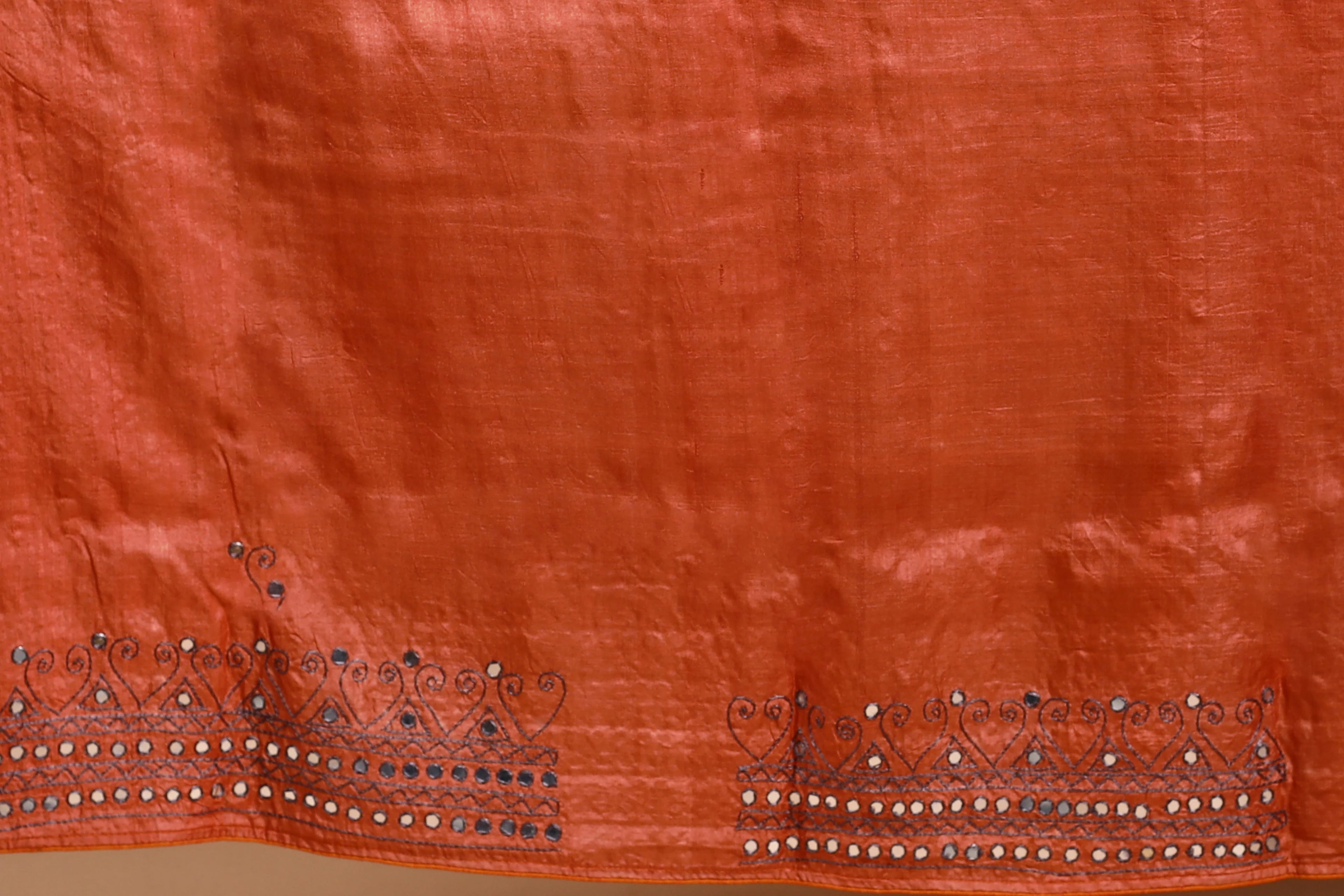 Charcoal Grey Pure Tussar Saree with Blouse Piece