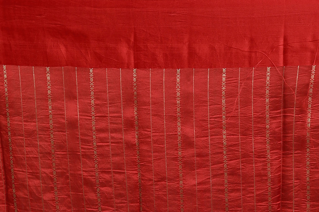 Red Pure Mango Silk Saree With Blouse Piece
