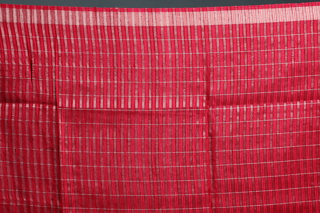 Magenda Semi Tussar embroidery Saree with Blouse Piece
