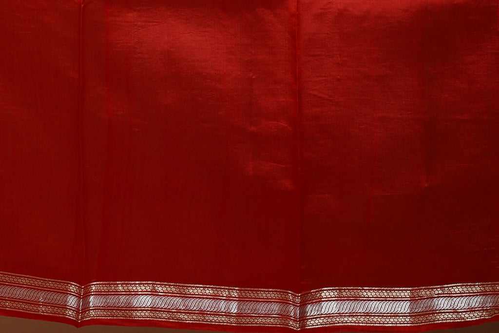 Red Pure Mango Silk Saree With Blouse Piece