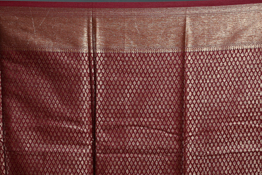 Offwhite Crepe Banarasi Saree with Blouse Piece