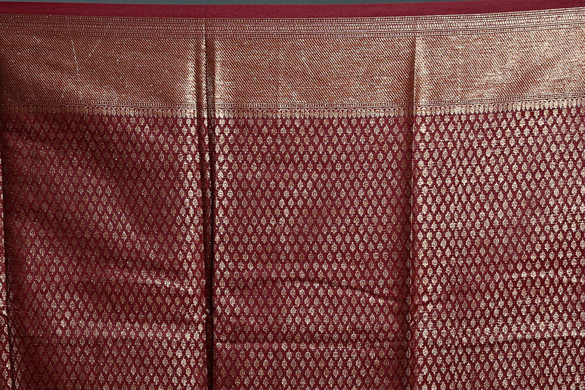 Offwhite Crepe Banarasi Saree with Blouse Piece