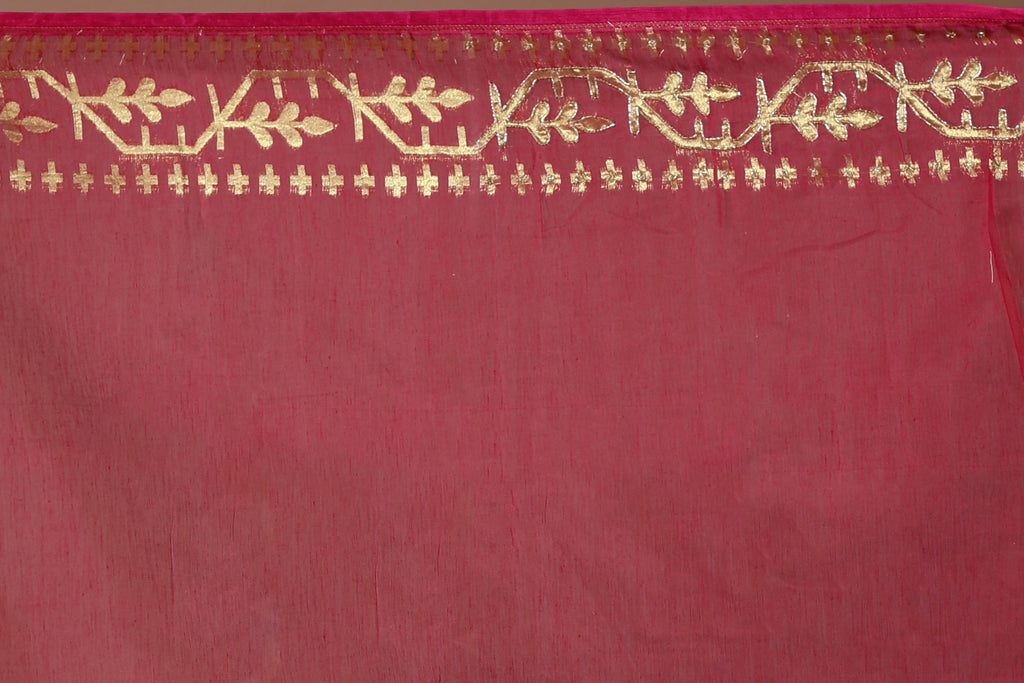 Rani Karchupi Jamdani Saree With Blouse Piece