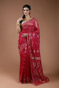Rani Karchupi Jamdani Saree With Blouse Piece