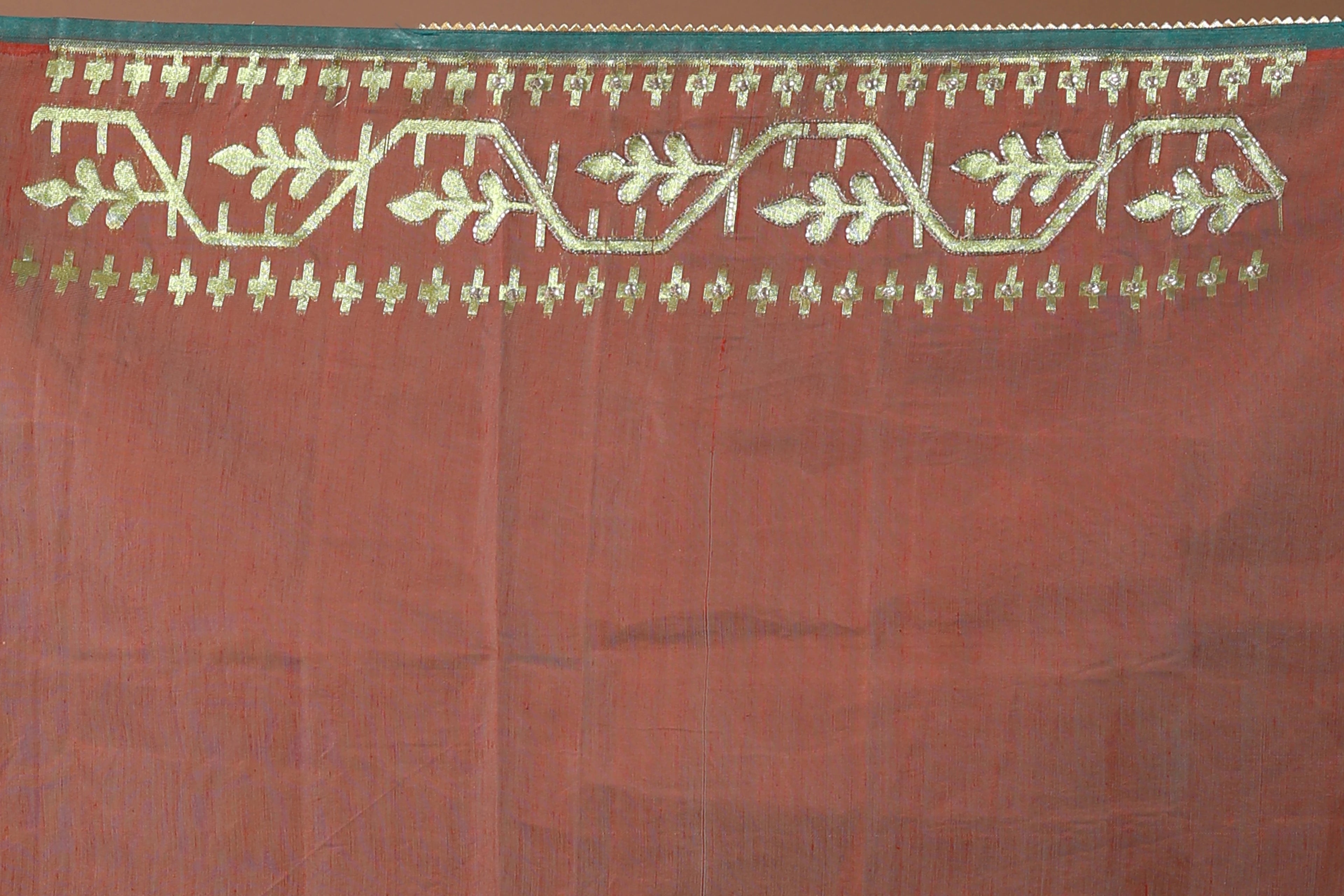 Copper Brown Karchupi Jamdani Saree With Blouse Piece