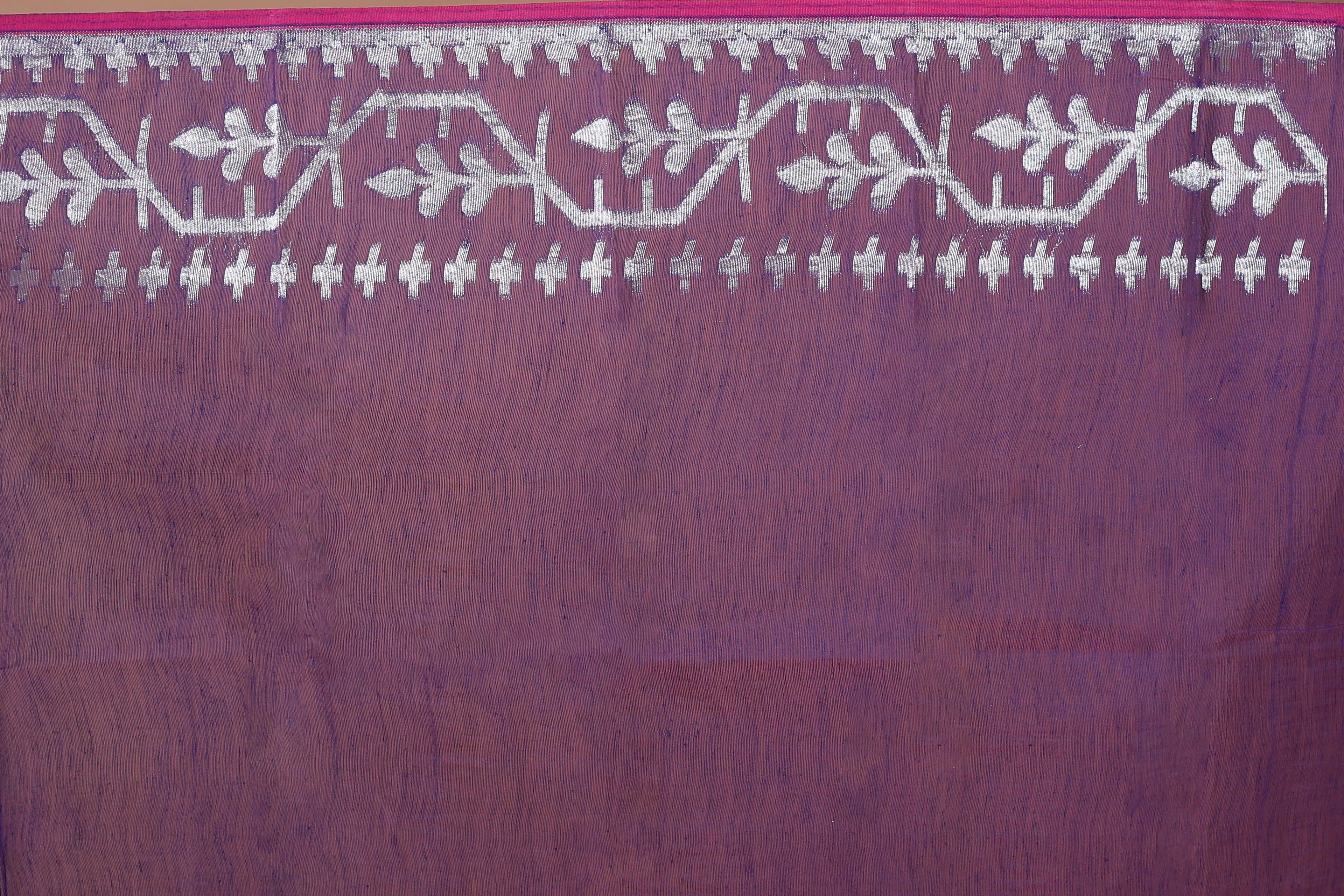 Purple Semi Jamdani Saree With Blouse Piece