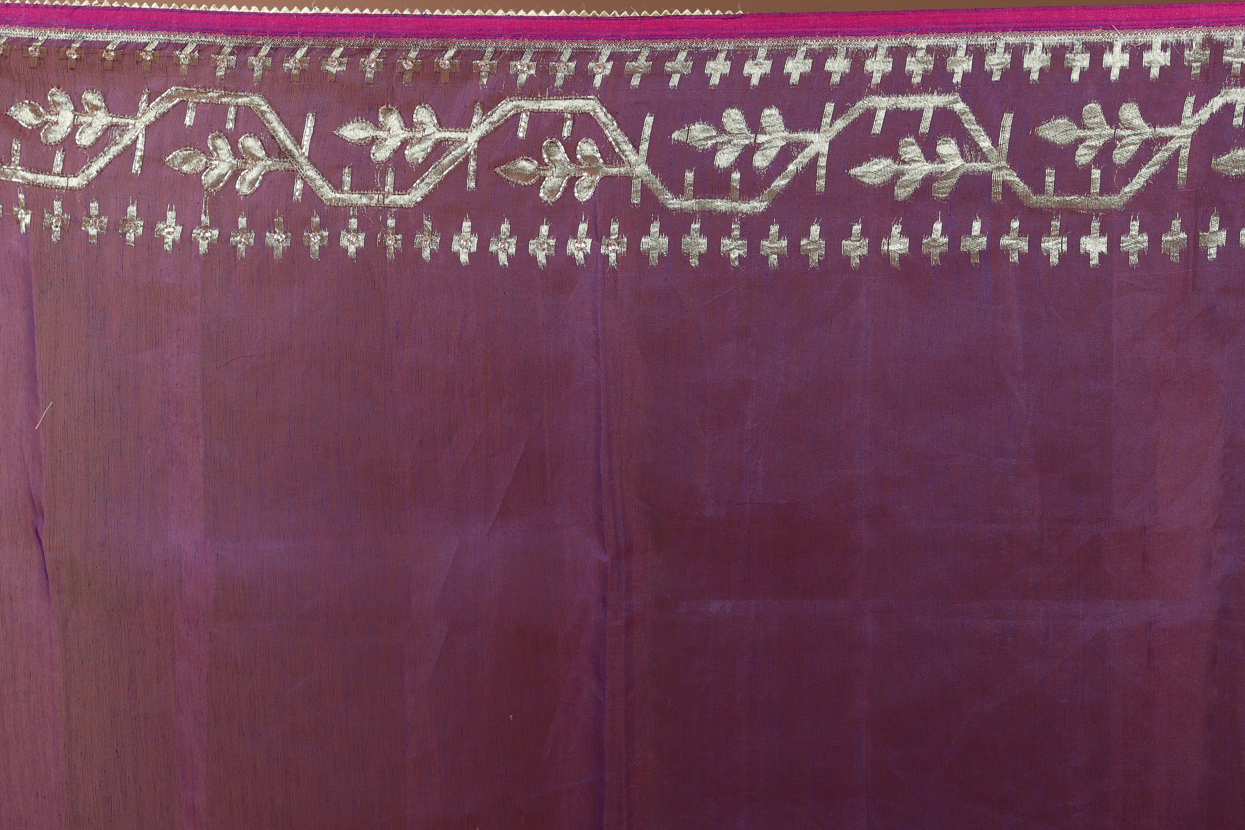 Purple Semi Karchupi Jamdani Saree With Blouse Piece