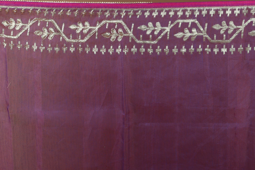 Purple Karchupi Jamdani Saree With Blouse Piece