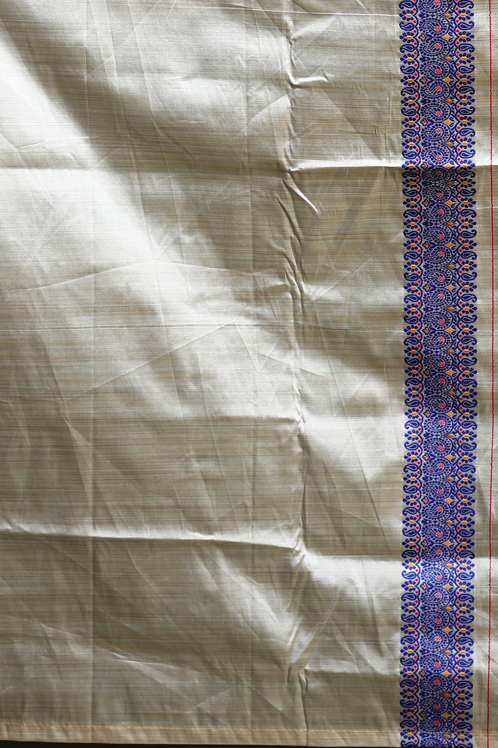 Royal Blue Semi Assam Silk Saree with Blouse Piece
