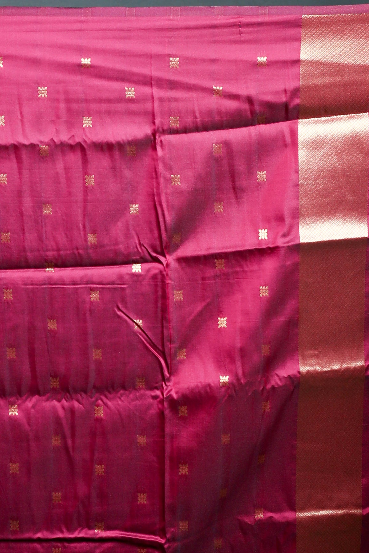 Copper Semi pochampally Saree with Blouse Piece