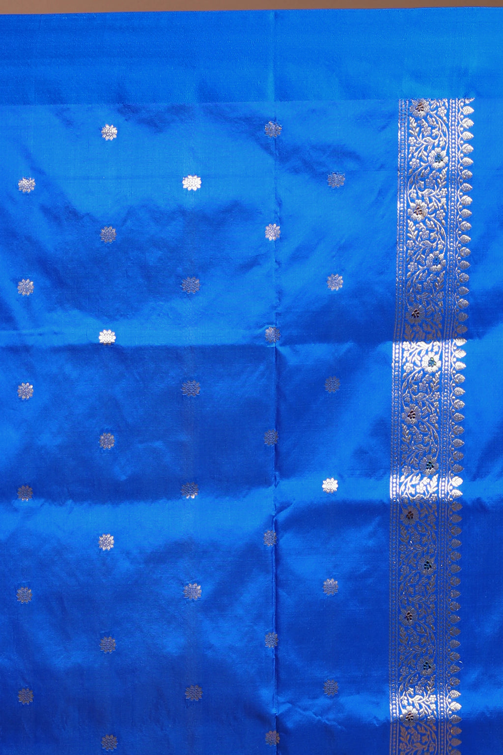 Turquoise Blue Pure Katan Silk Saree With Blouse Piece