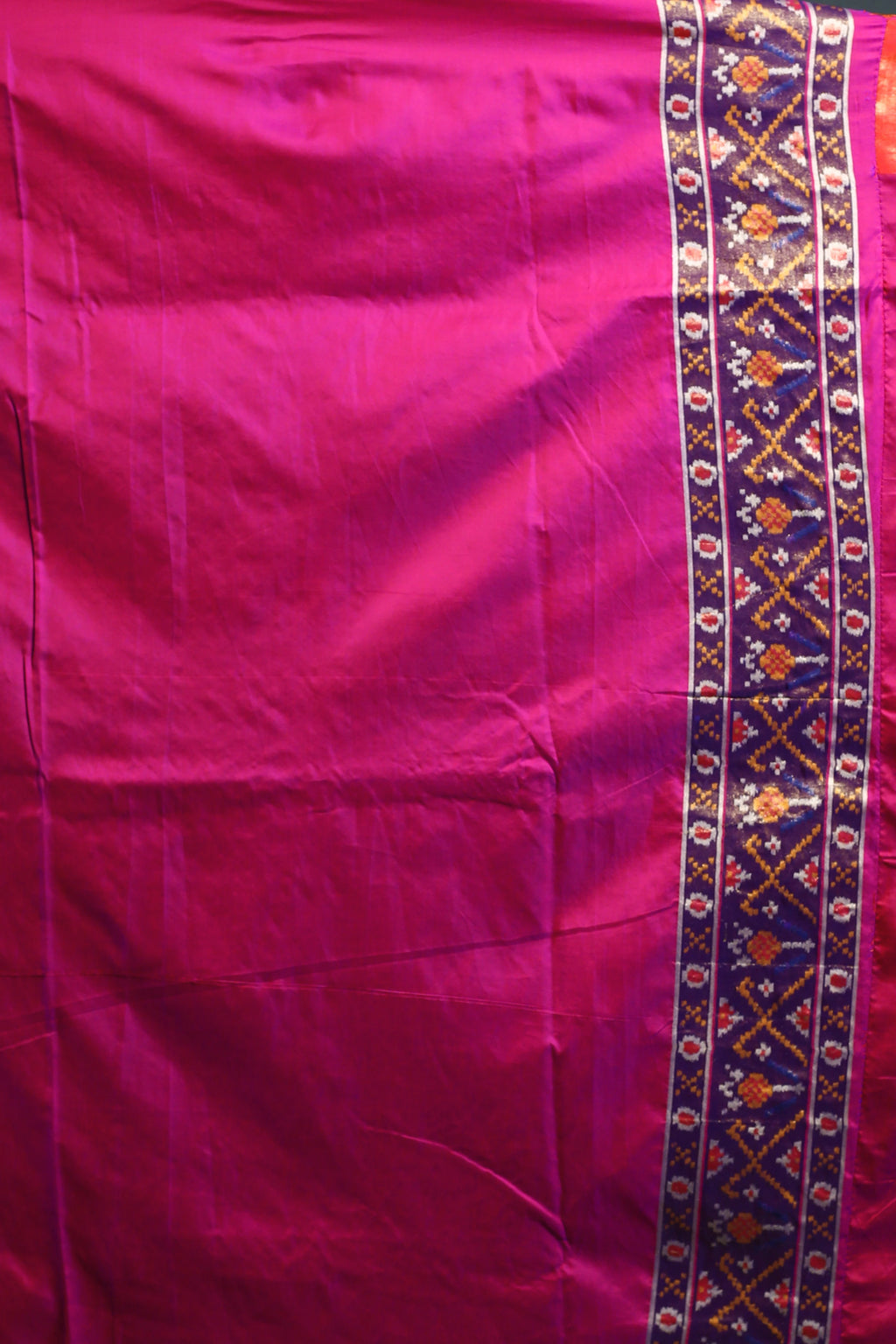 Purple Semi Patola Saree with Blouse Piece