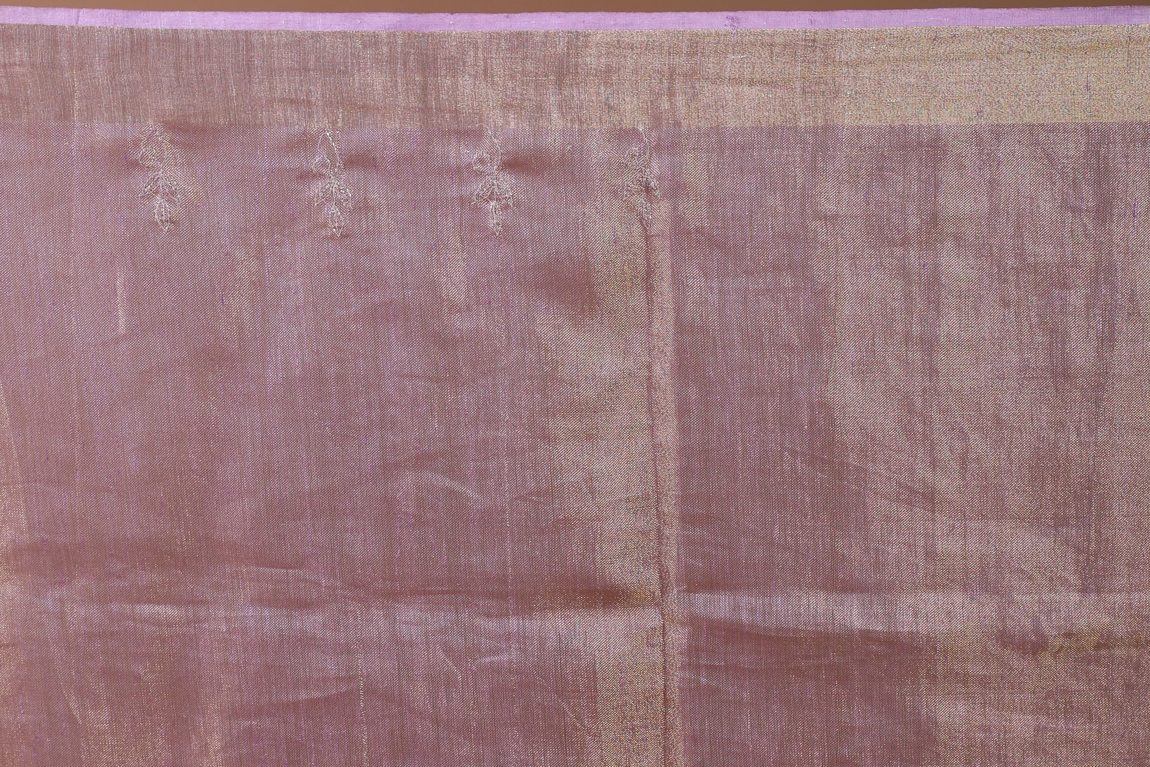 Mauve Semi Tissue Linen Saree With Blouse Piece