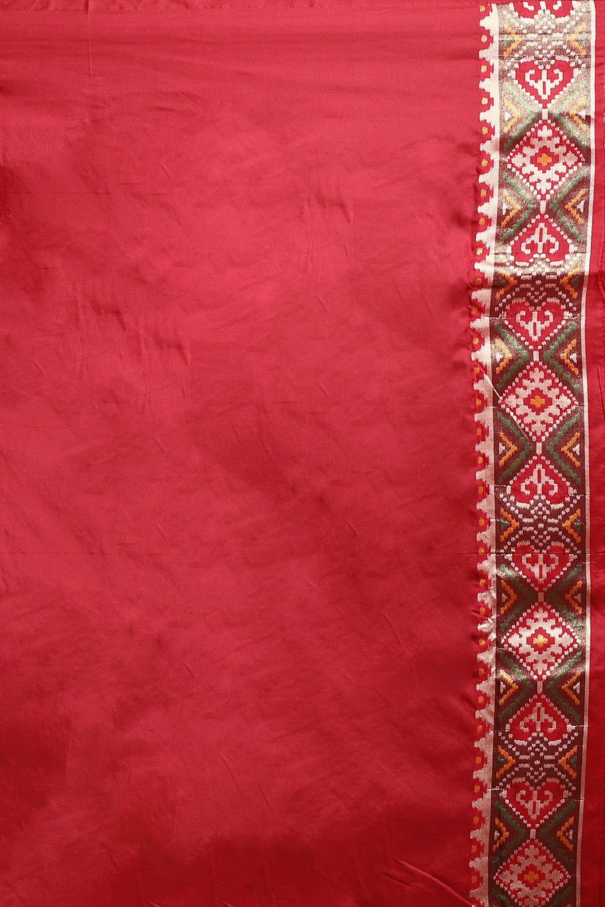 Red Semi patola Saree with Blouse Piece