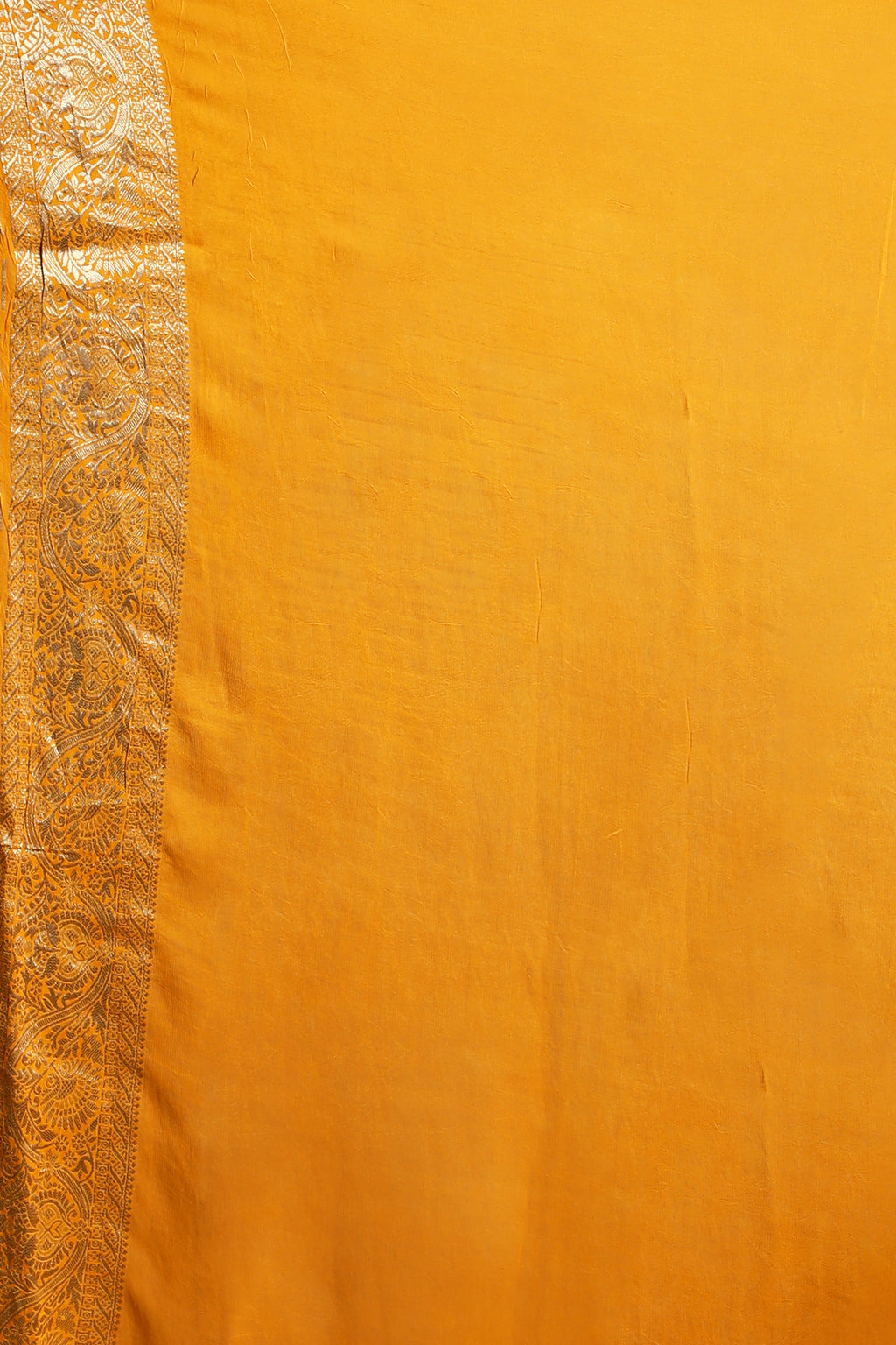 Mango Yellow Semi Georgette Saree with Blouse Piece