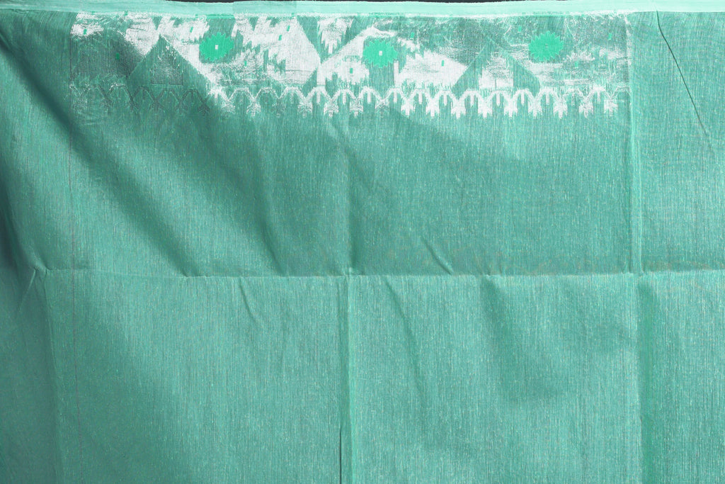 Mint Green Bengal Jamdani Saree with Blouse Piece