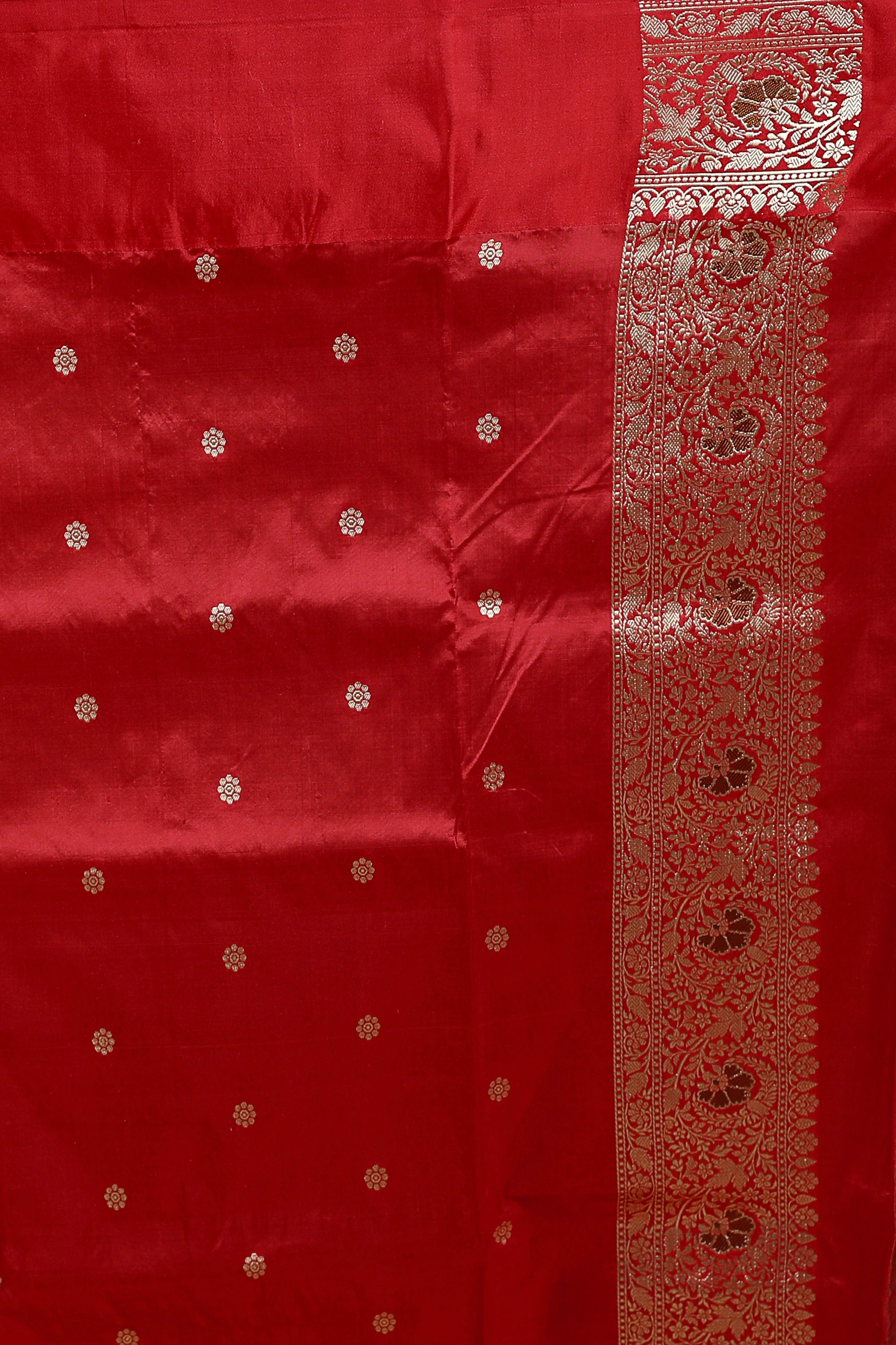 Maroon Pure Katan Silk Saree With Blouse Piece