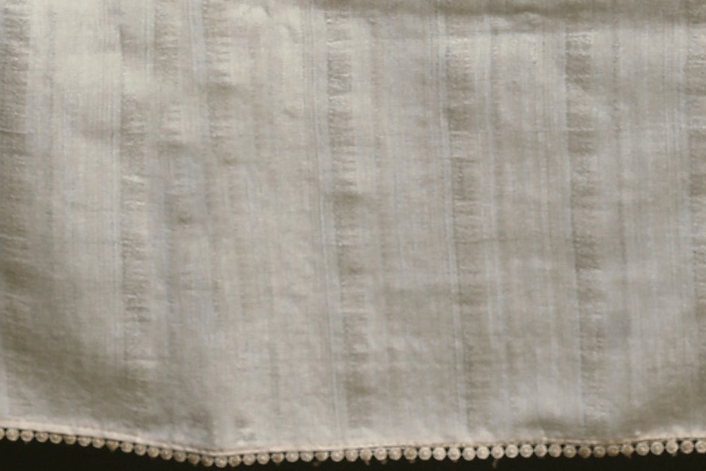 Offwhite Semi Tussar Machine Kathiyawadi Saree With Blouse Piece