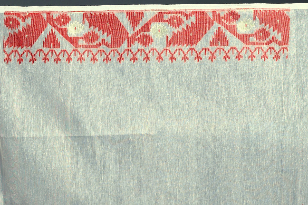 Offwhite Bengal Jamdani Saree with Blouse Piece