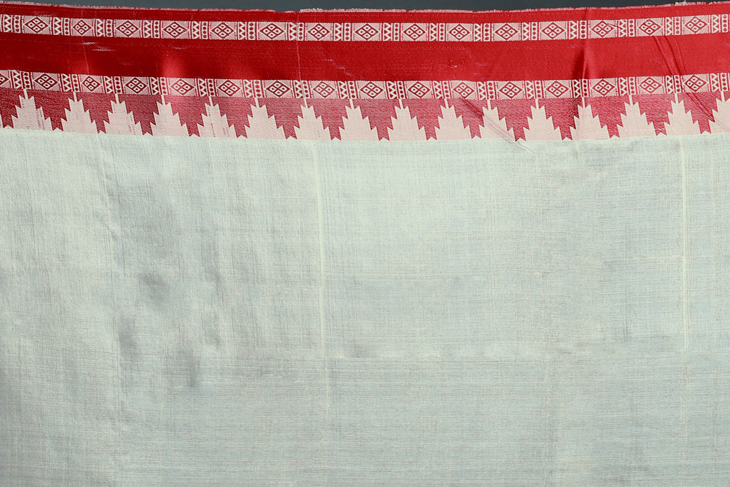 Offwhite Bengal Handloom Tussar Saree with Blouse Piece
