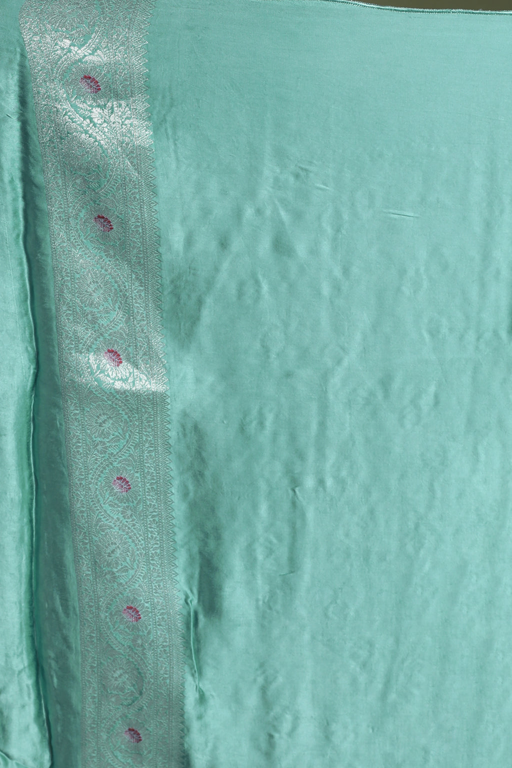 Light Sea Green Semi Mashru Saree With Blouse Piece