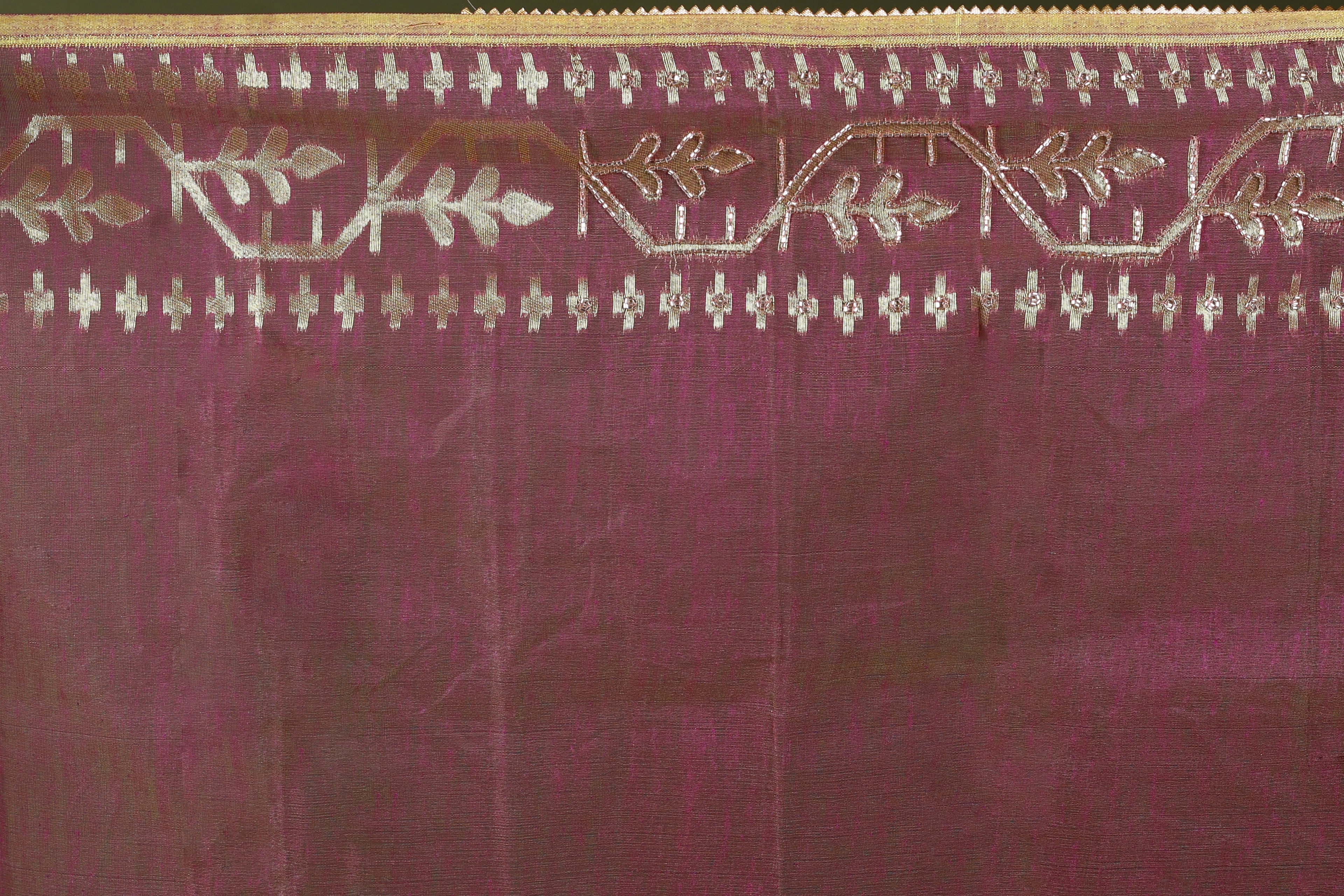 Mauve Karchupi Jamdani Saree With Blouse Piece