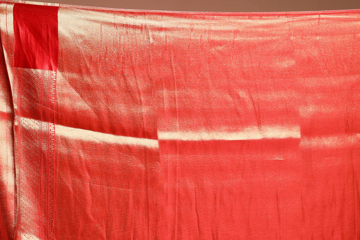Copper Semi Mashru Saree with Blouse Piece