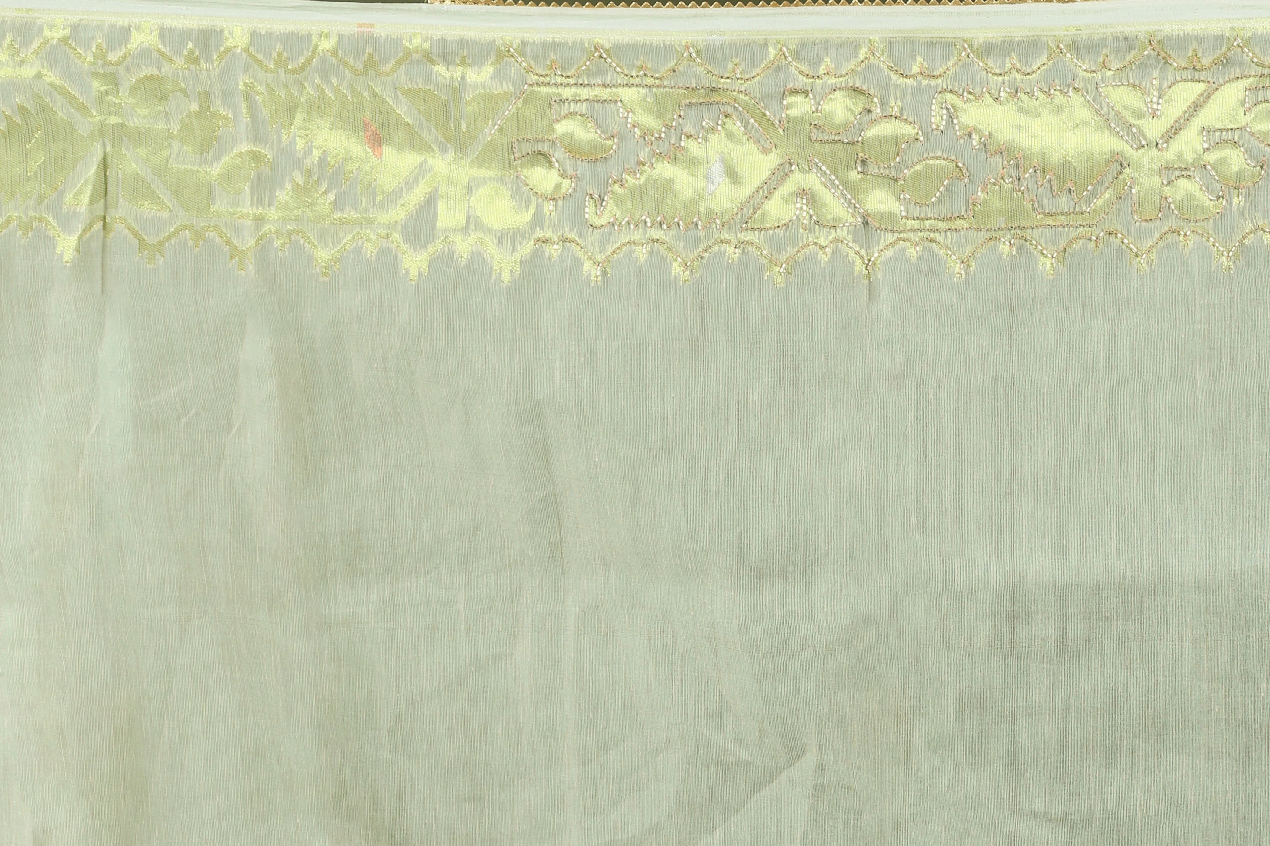 Offwhite Semi Karchupi Jamdani Saree With Blouse Piece