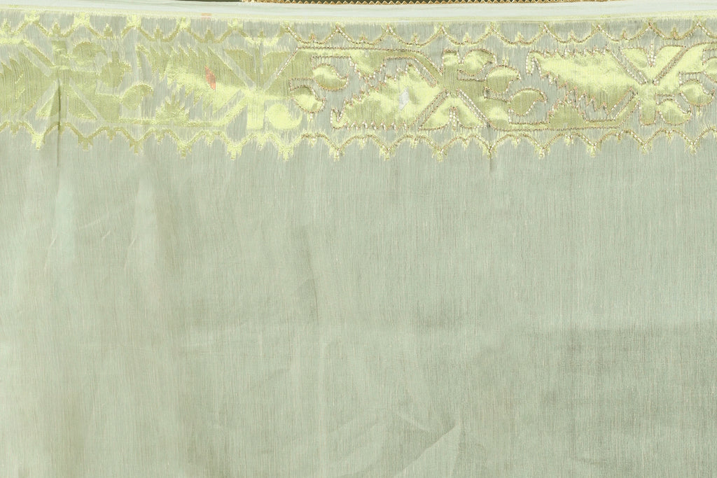 Offwhite Karchupi Jamdani Saree With Blouse Piece