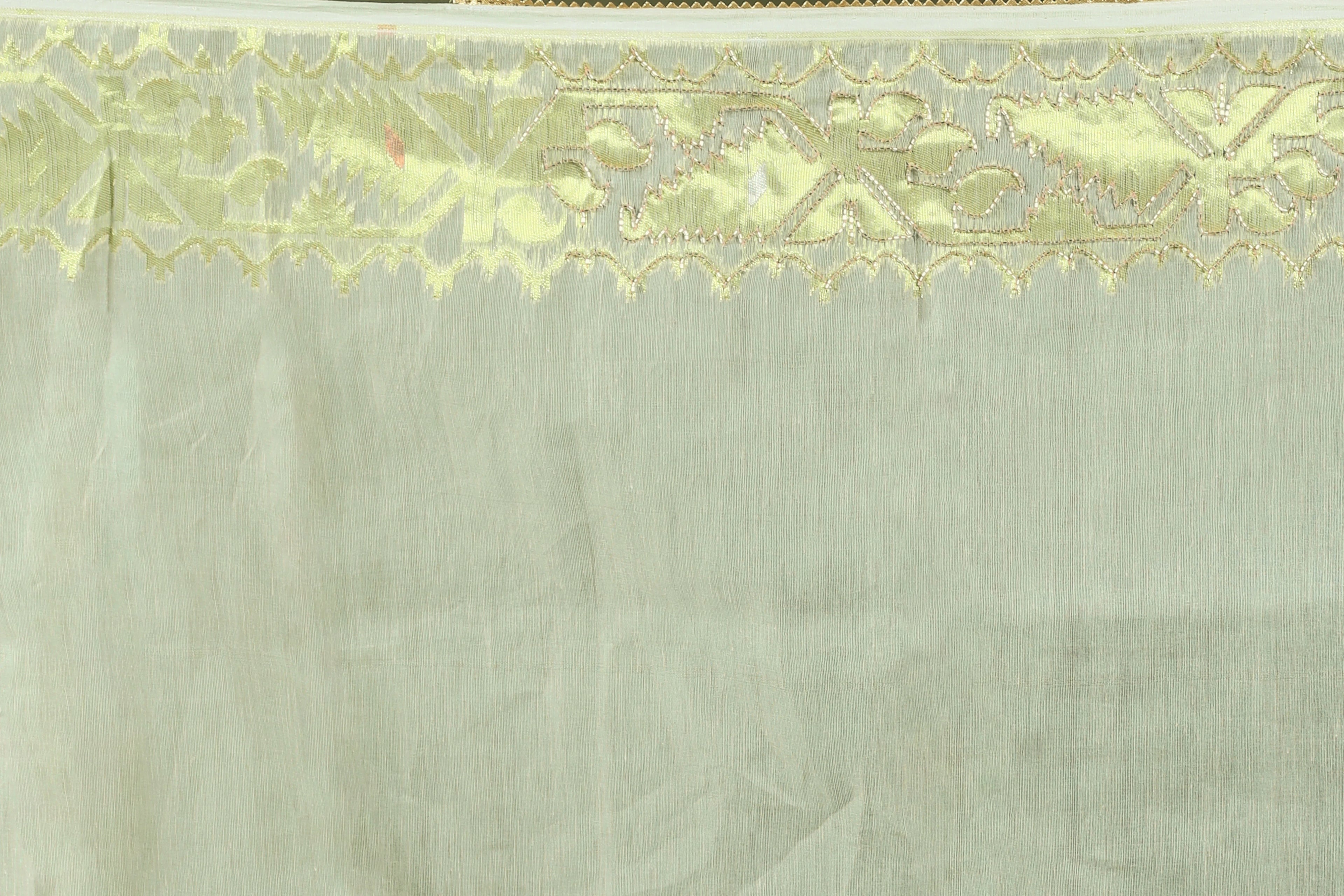 Offwhite Karchupi Jamdani Saree With Blouse Piece