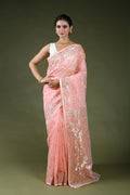 Light Peach Karchupi Jamdani Saree With Blouse Piece
