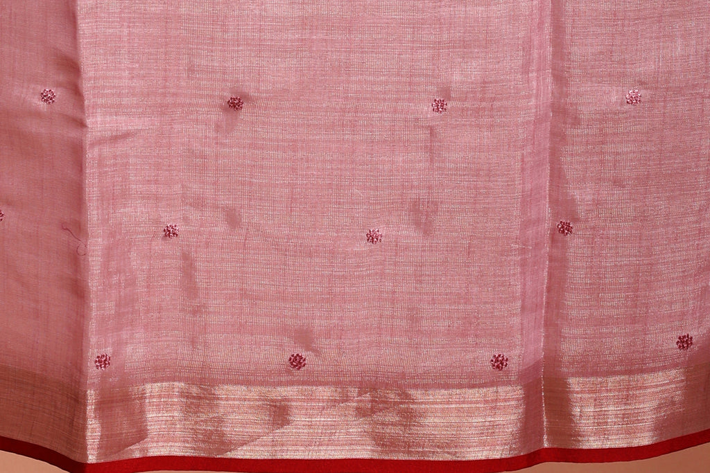 Mauve Tissue Linen Saree with Blouse Piece