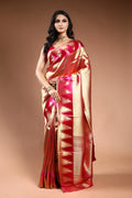 Copper Semi Mashru Saree with Blouse Piece
