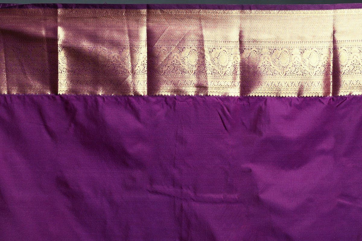 Kanjivaram Semi Saree - White with Brocade Zari Work (2)
