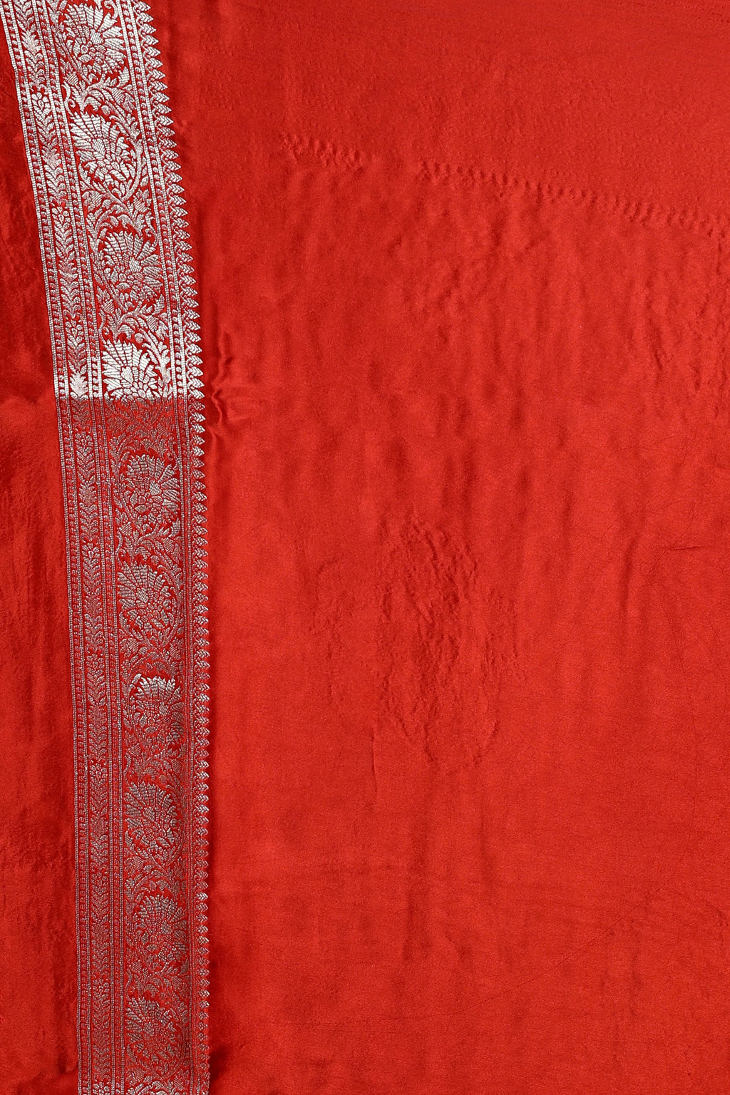 Rust Orange Semi Mashru Saree With Blouse Piece