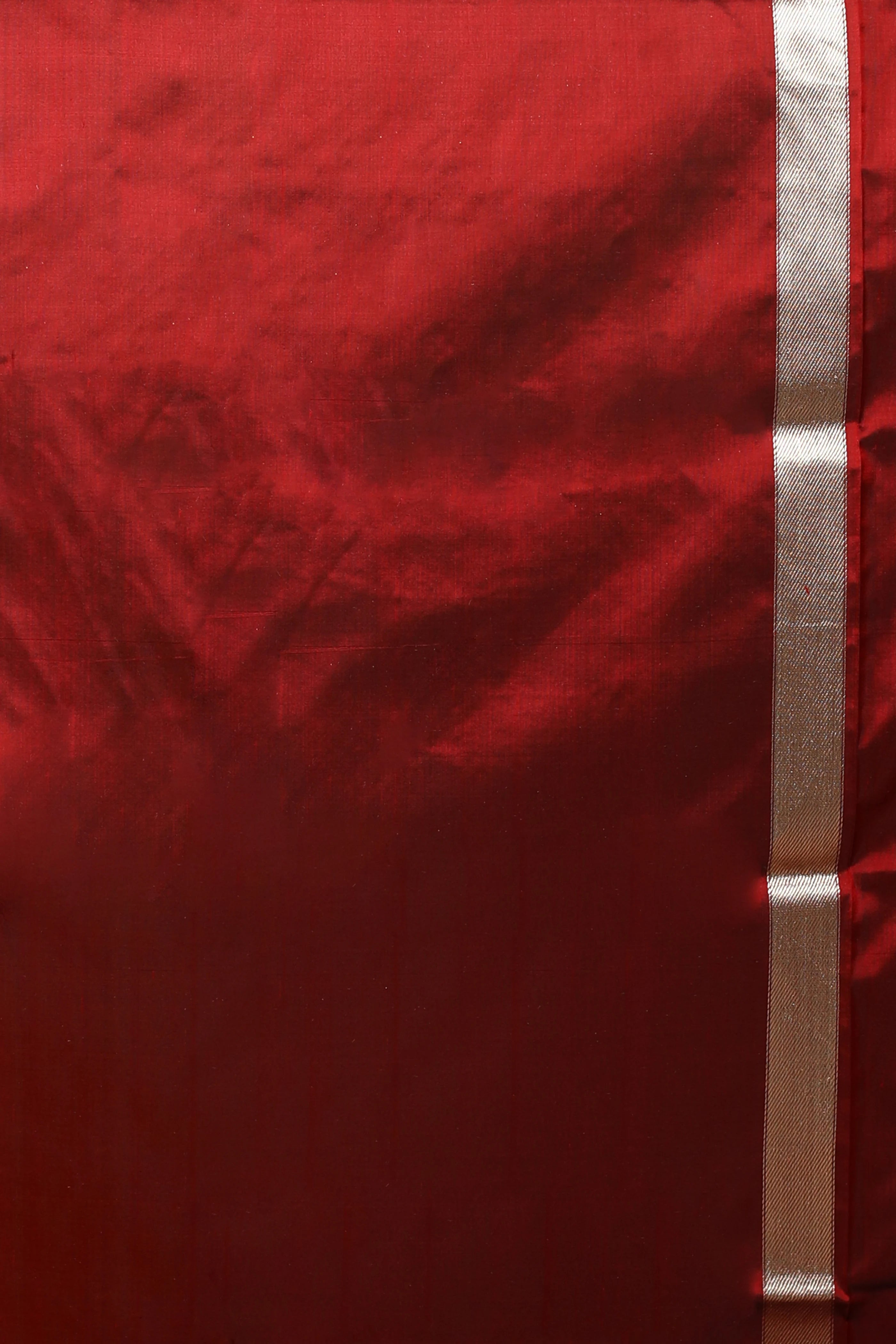 Maroon Pure Ghat Katan Silk Saree With Blouse Piece
