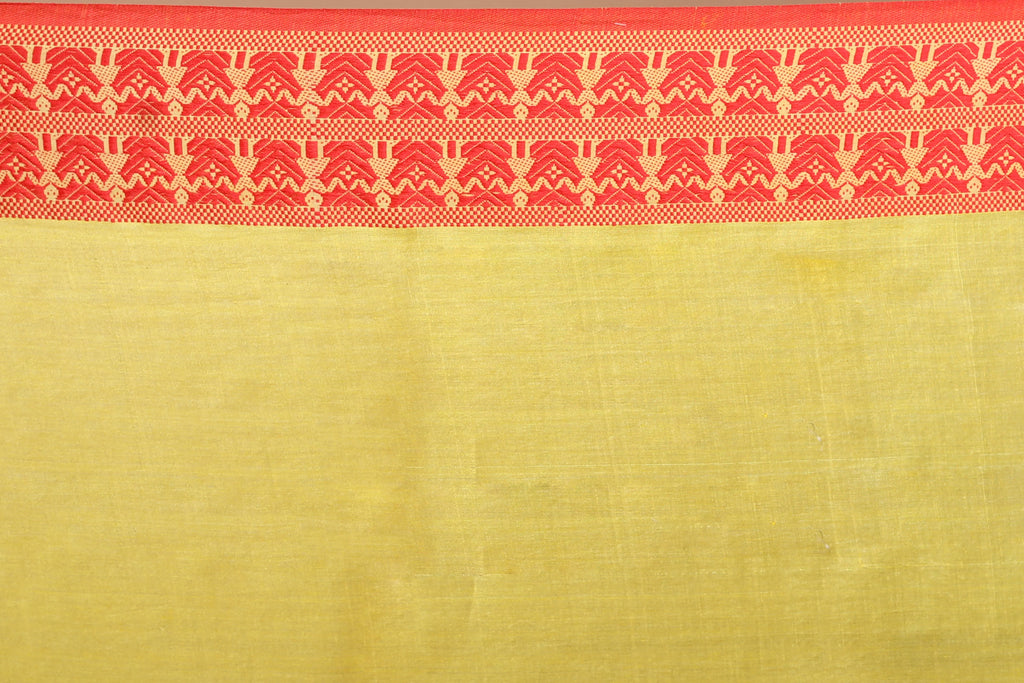 Yellow Bengal Tussar Saree With Blouse Piece