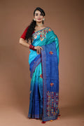 4D Dye Tussar Fusion Saree With Blouse Piece