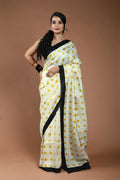 Cream Pure Katan Silk Saree With Blouse Piece