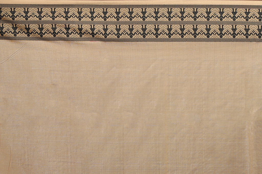 Beige Bengal Tussar Saree With Blouse Piece